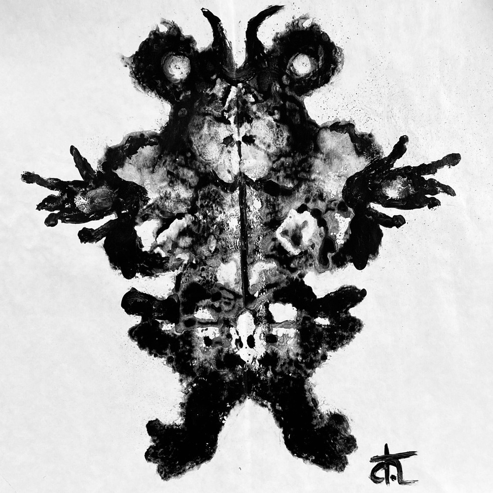 Abstract Black and White Art Inkblot Print- NEW 16” x 20”